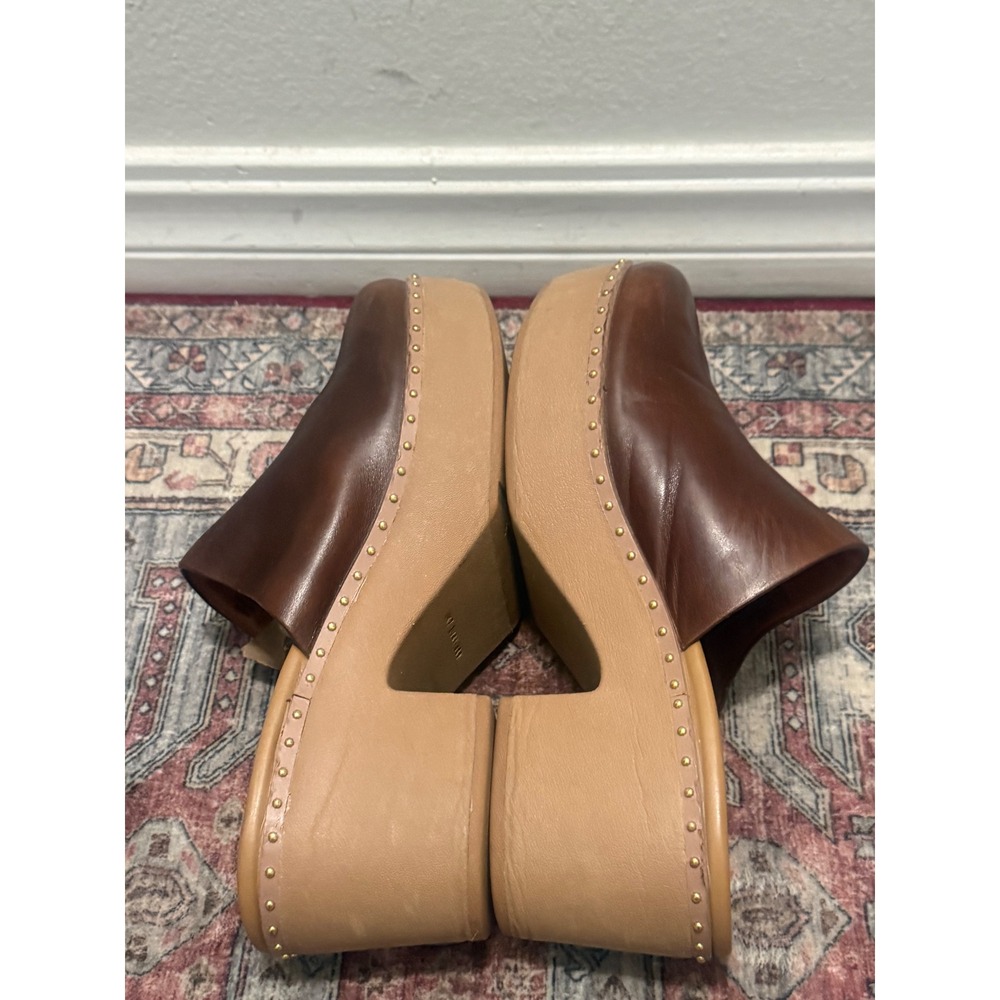 FitFlop Pilar Leather Platform Mules Brown Studded Clogs US 9 EU 41 womens - Picture 6 of 8